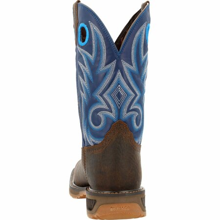 Durango WorkHorse Worn Saddle and Denim Blue Western Work Boot, WORN SADDLE/DENIM BLUE, W, Size 10.5 DDB0400